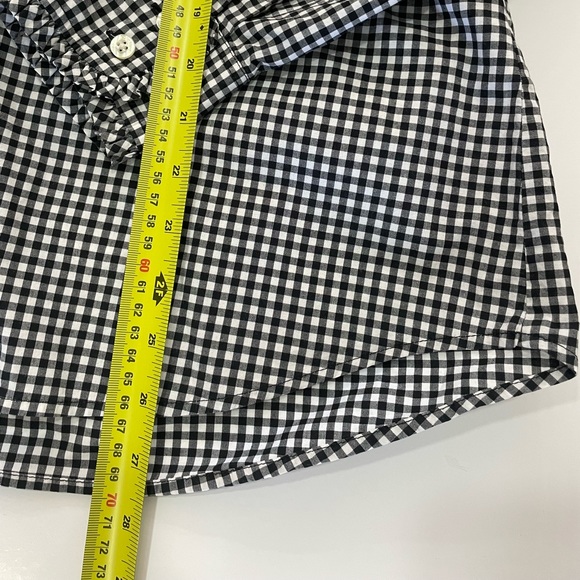 Vineyard Vines Long Sleeve Dress Shirt Frills Button Up Black & White Girls 14 - Picture 5 of 15